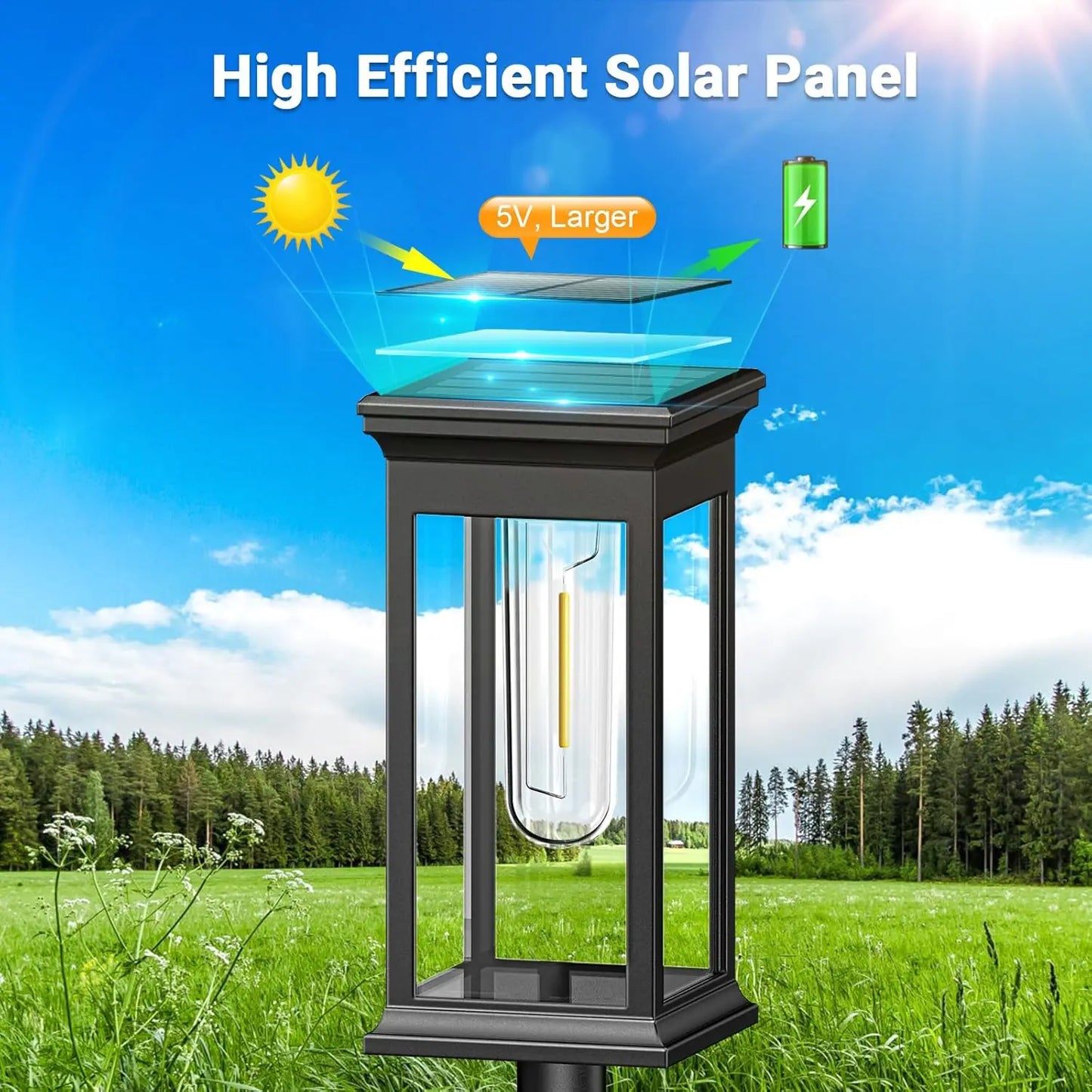 Solar Pathway Lights Outdoor Solar Lights Waterproof Garden Light Auto on/Off Yard Lighting for Outside Path Walkway Driveway