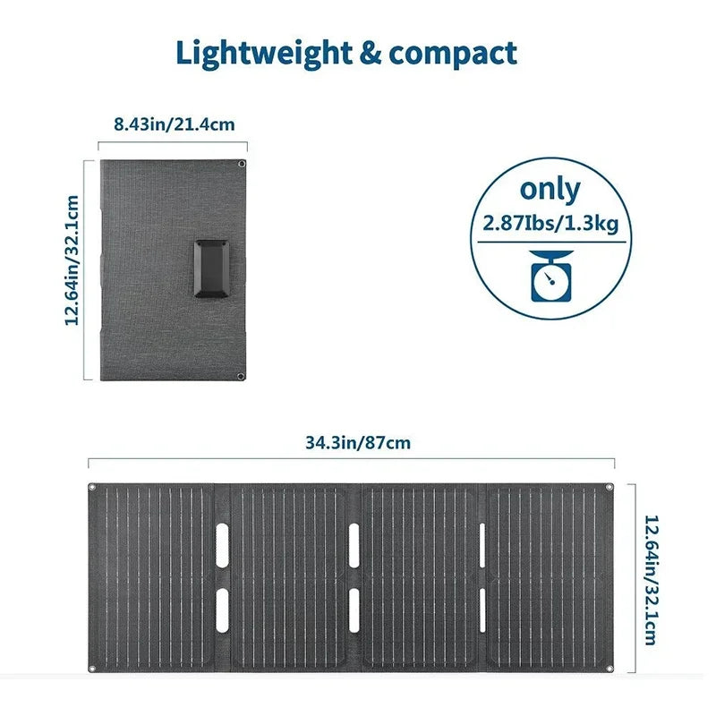 Folding Solar Panel 80W IP65 Waterproof Foldable Solar Charger Portable Solar Panel Charger Outdoor Phone Power Bank for Phone