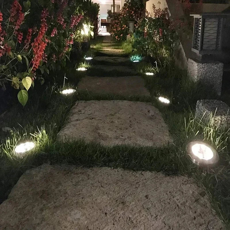 Solar LED Floor Lamp 8LED Outdoor Lawn Light Waterproof Underground Lamps for Lawn Decoration Garden Terrace Courtyard