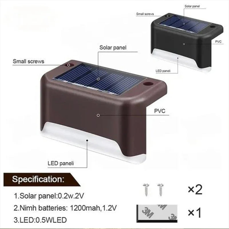 Solar Deck Lights 12 PacK Outdoor Step Lights Waterproof Led Solar Lamp for Railing Stairs Step Fence Yard Patio and Pathway