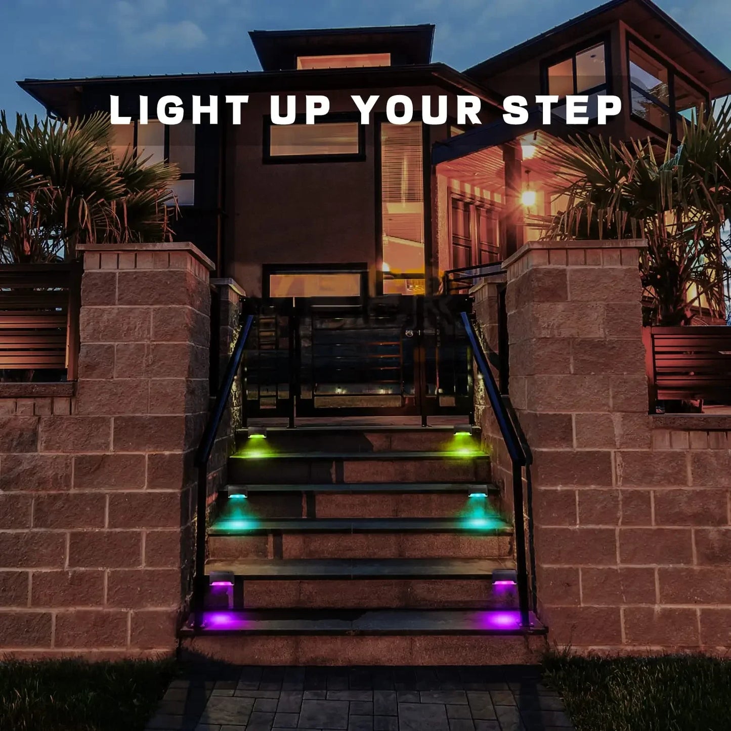 1~24PCs LED Solar Step Lamp Path Stair Outdoor Garden Lights Waterproof Balcony Light Decoration for Patio Stair Fence Light