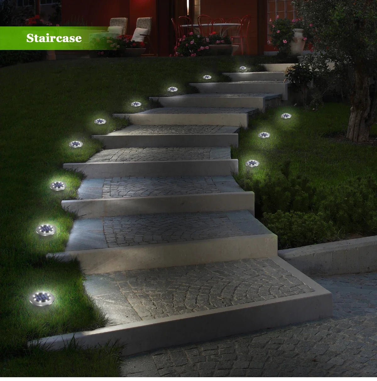 Solar Ground Lights LED Waterproof Solar Garden Lights Outdoor Bright in-Ground Lights Landscape Lighting for Patio Pathway Lawn