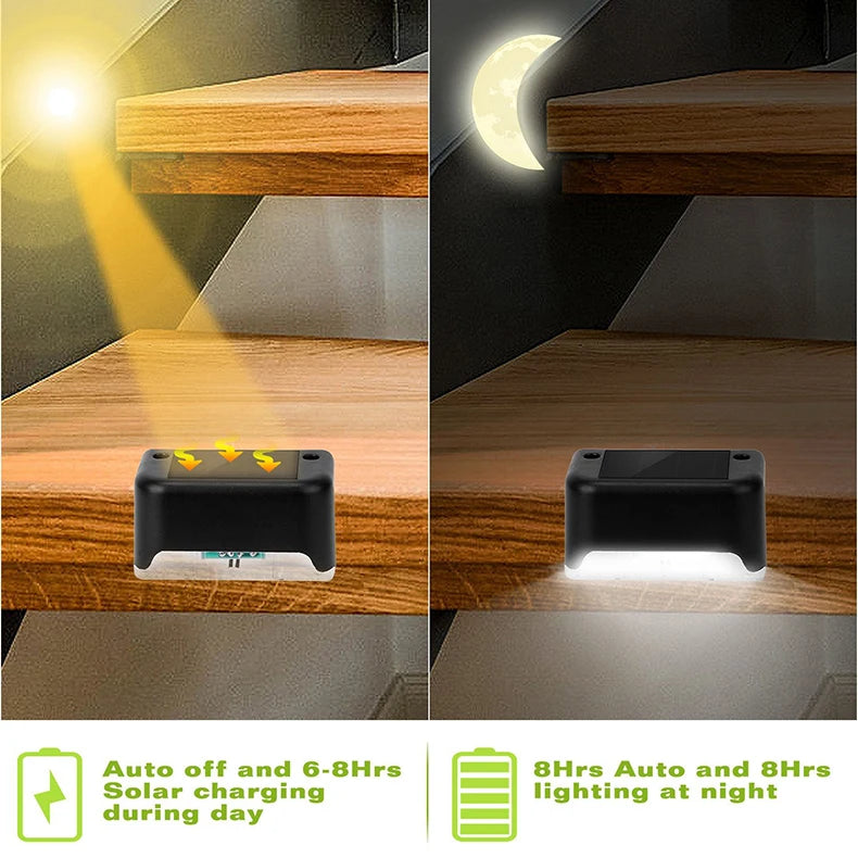 Solar Pathway Light,Outdoor Step Light,Garden Fence Light,Yard Decor,Stair Railing Lamp,Waterproof Solar LED,Patio,Hedge,Walkway