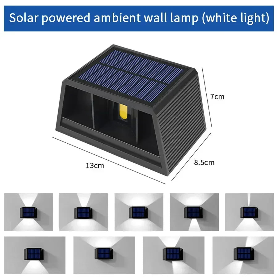 Outdoor Solar Fence Light LED Wall Lamp Waterproof Dusk to Dawn Deck Lights Outdoor Lighting For Garden Balcony Staircase Patio