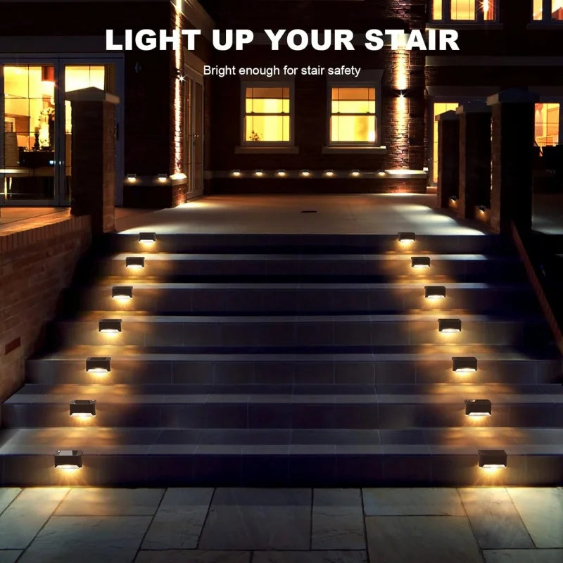 24PCS IP65 Waterproof Solar Garden Light Outdoor LED Solar Power Deck Lamps for Railing Stairs Step Fence Yard Patio Pathway