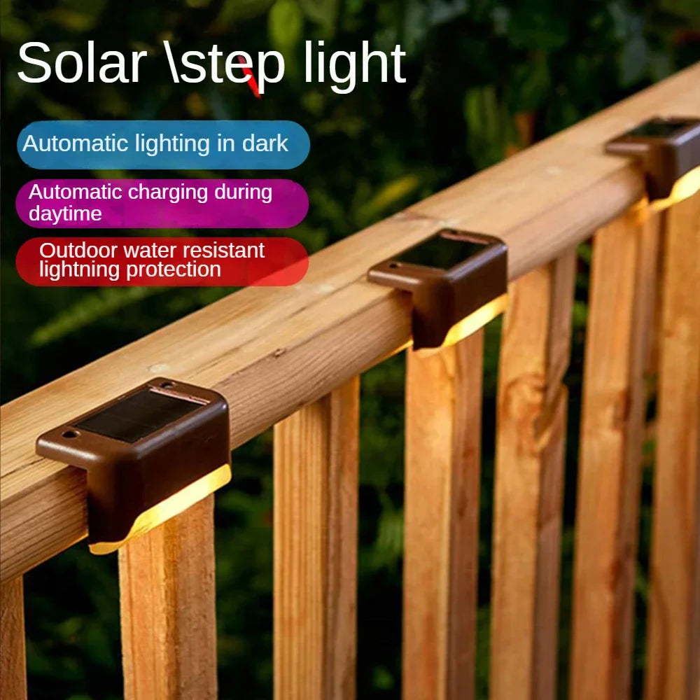 Solar Light Outdoor Stair Wall Step LED Street Garden Balcony Decoration Waterproof Stairs Fence Lamp