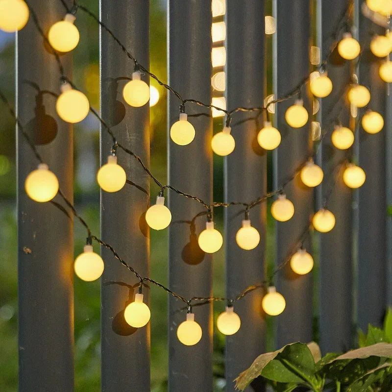 20/50/100LED Solar Outdoor String Lights Round Ball Solar Globe Lights for Garden Patio Holiday Party Christmas Decoration