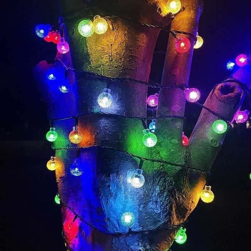 Solar Bubble Light String 8 Lighting Modes LED Lights Holiday Garden Tree Yard Party Christmas Outdoor Street Camping Decoration