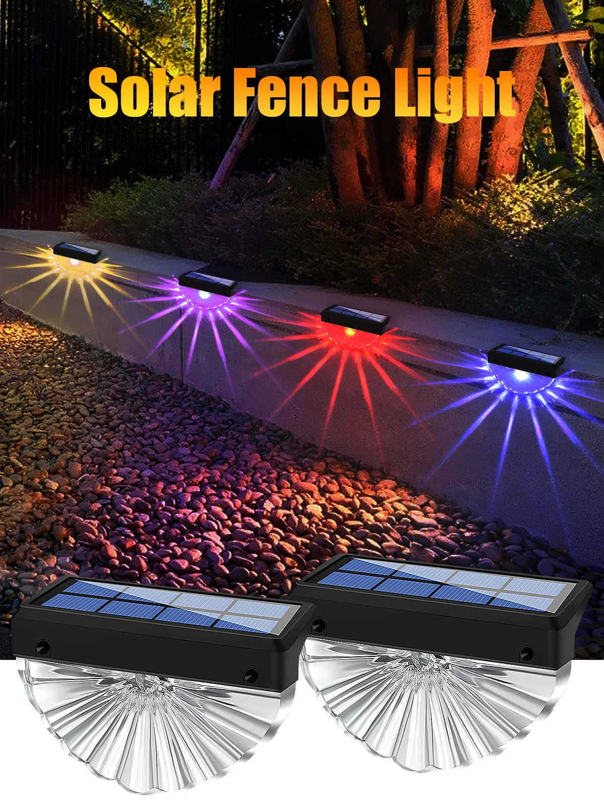 Solar Deck Lights Outdoor Waterproof LED Lights for Patio Stairs Yard Garden Pathway Step and Fences Warm White/Color Changing