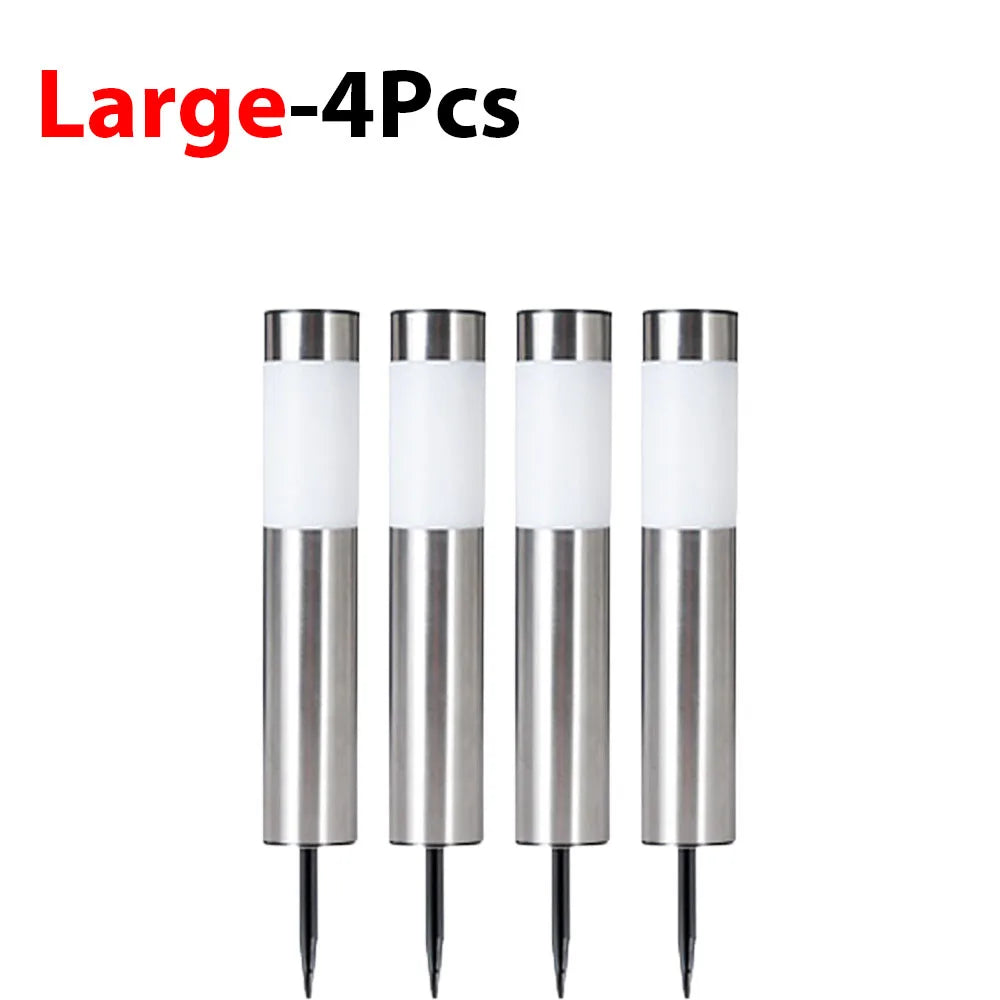1/2/4/6/8 Pack Solar Garden Pathway Lights Outdoor Waterproof LED Lighting Ground Plug Bollard Light for Patio Garden Lawn Yard
