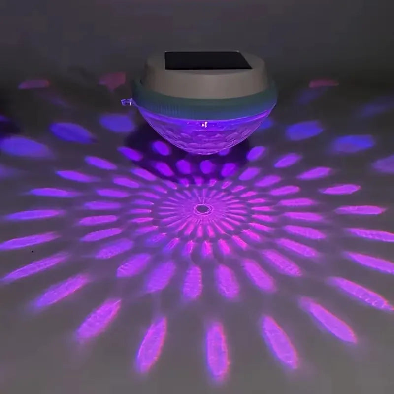 Solar floating pool light, LED automatic lighting at night, automatic charging and turning off lights during the day, colorful d