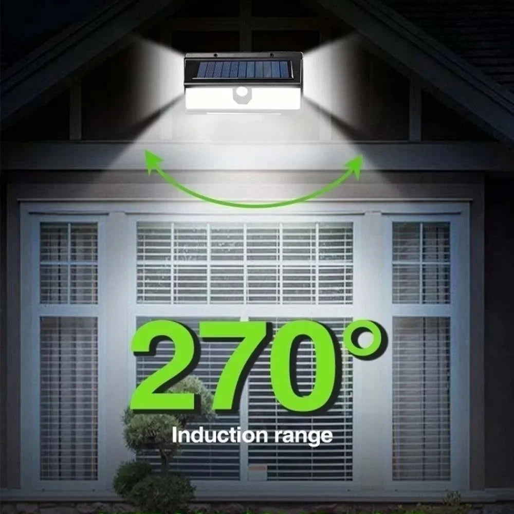 1PC Solar Wall Lights 190LED Outdoor Solar Wall Lamp PIR Motion Sensor Solar Decor Street Lamp IP65 Waterproof Garden Wall Light