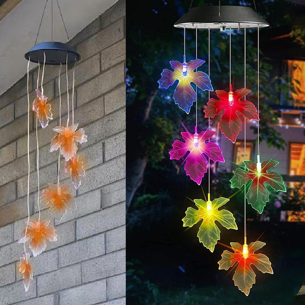 Solar Light Butterfly Windchime Light Rechargeable Christmas All Hallows' Day Party Atmosphere Landscape Balcony Decoration Lamp
