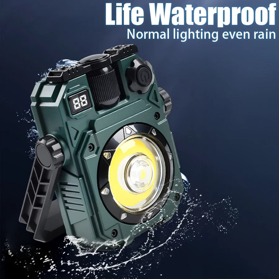 Solar Camping Lamp with Magnet & AdjustableBracket,5 Modes Outdoor Waterproof Lantern for Tent, Hiking, & Emergency Lighting