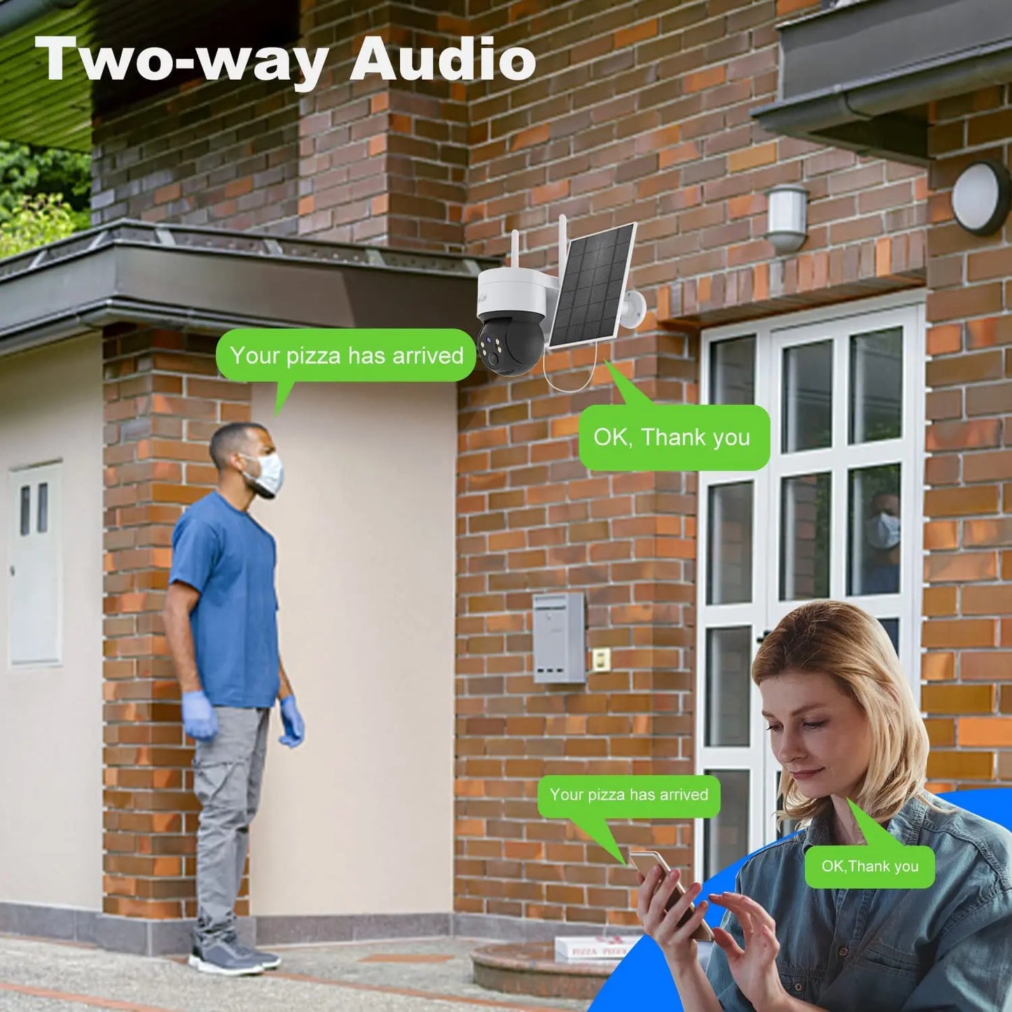 Solar Camera WiFi Outdoor 4MP HD Wireless Security CCTV Waterproof Night Vision Pan/Tilt Surveillance Camera with Solar Panel