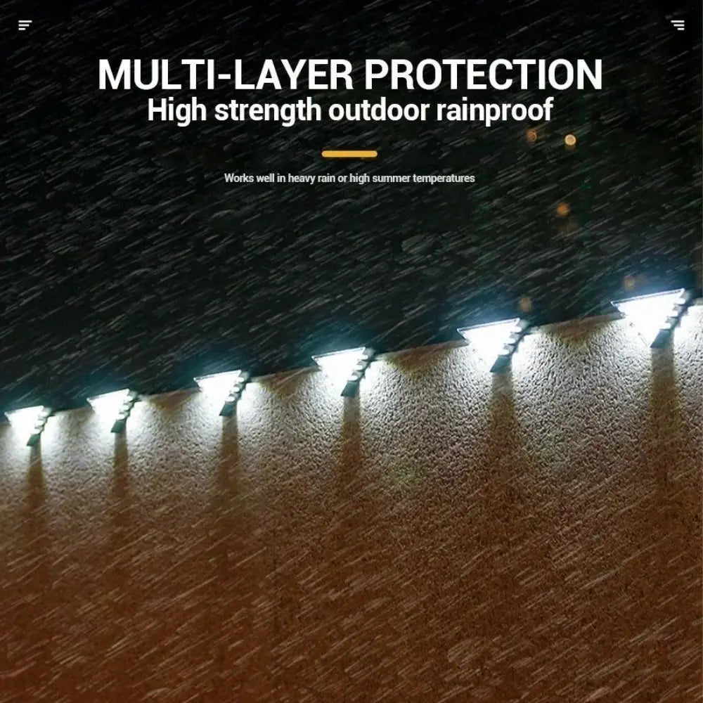 Automatic Operation Solar Powered Outdoor Solar Step Lights Triangle White/Warm Light Stair Lamp LED Waterproof Deck Lights Path