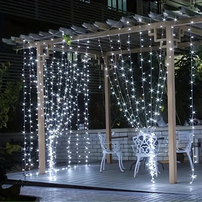6M/3M LED Curtain Fairy Lights,8 Lighting Modes,Outdoor/Indoor Decoration for Christmas Wedding Party,Garden,Living Room,Bedroom