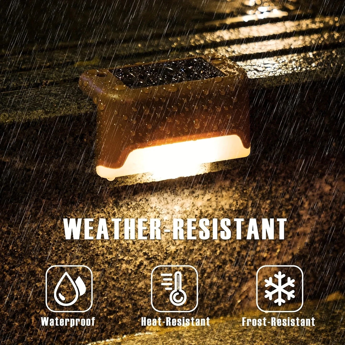 Outdoor Solar Deck Lights, Pack of 4, Decorative Outdoor Lights, Solar Garden Lights, Outdoor Fence Lights, Solar Step Lights,