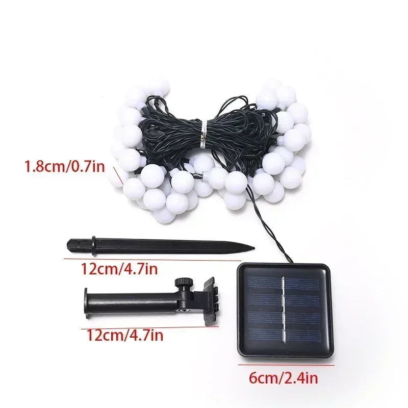 Solar Ball String Lights 8 Modes Lighting for Outdoor Garden House Fence Balcony Tree Party Street Wedding Party Decoration