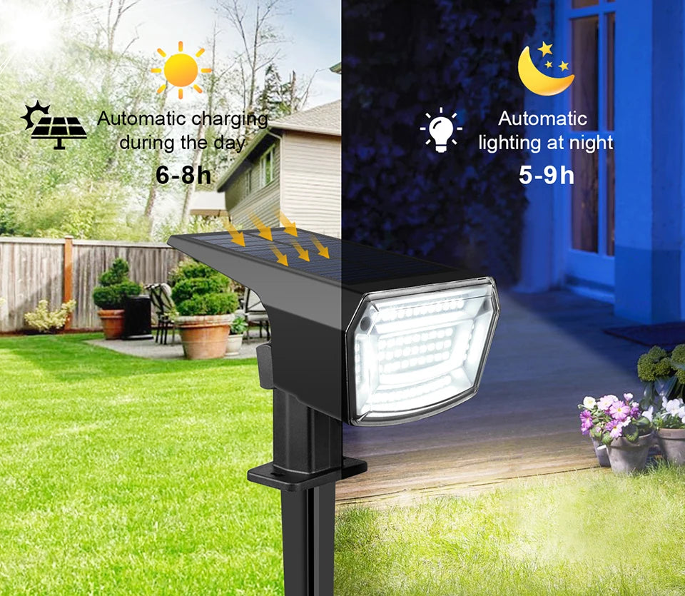 Built-in Large Capacity Battery 1200mAh LED Solar Floodlight Waterproof Spotlight Lamp Long Working Time For Garden Lawn Pathway