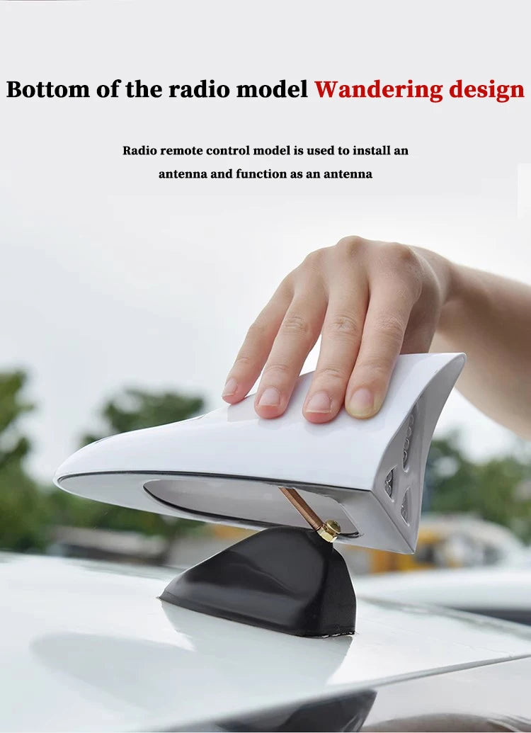 Solar anti rear end collision flashing light LED warning light Car shark fin antenna modified General Motors decorative light