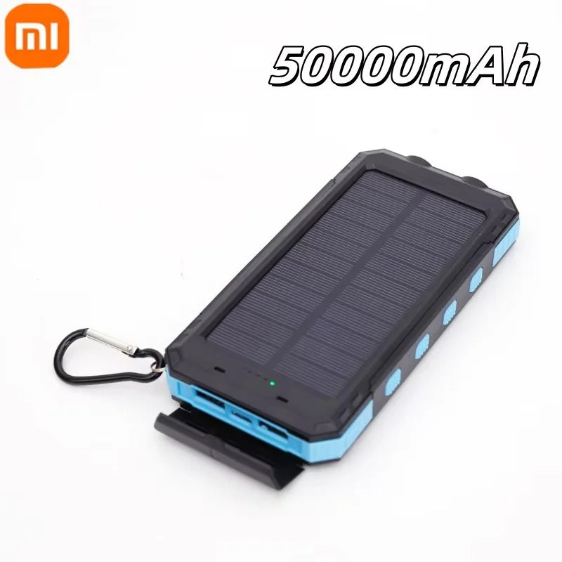 Xiaomi Solar Power Bank 50000mAh Portable Charging Poverbank External Battery Charger Strong Light LDE Light for iphone Huawei