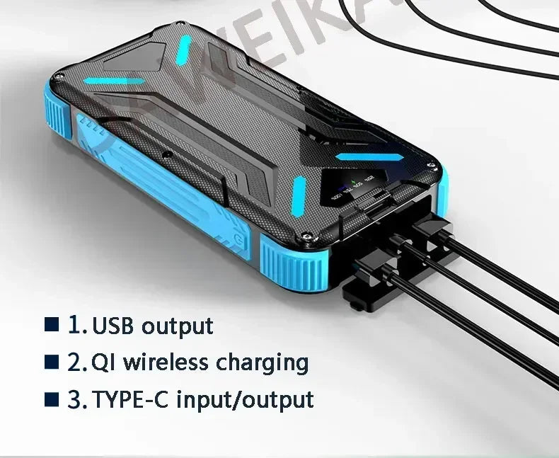 Solar Power Bank 99000mAh External Battery LED SOS Flashlight FAST Charging Portable Waterproof Powerbank for Smart Mobile Phone