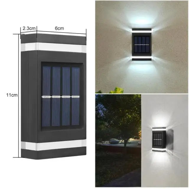 Solar Wall Lamp Outdoor Waterproof Solar Powered Light UP and Down Illuminate Home Garden Yard Decoration Outside Sunlights