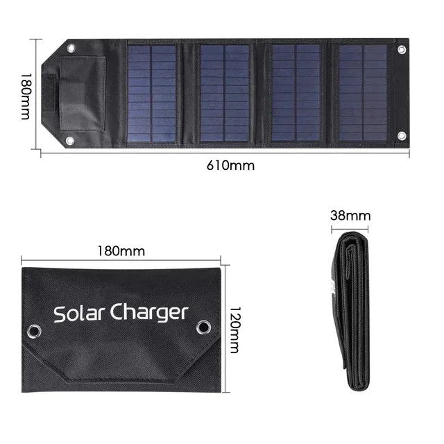 100W 80W 60W Foldable Solar Panel 5V USB Portable Folding Bag Battery Charger for Phone Outdoor Camping Waterproof Power Bank