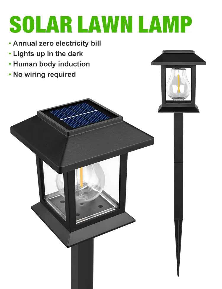 2 Pack Solar Pathway Light Outdoor Garden Lantern Waterproof Lighting Landscape Light Yard Patio Walkway Driveway Camping Decor