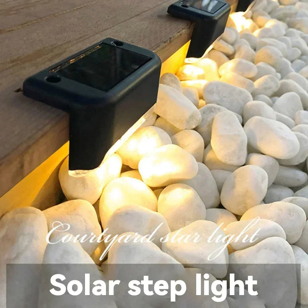 Solar Deck Lights Outdoor Step Lights Waterproof Led Solar Lights for Railing Stairs Fence Yard Patio and Pathway Plant lighting