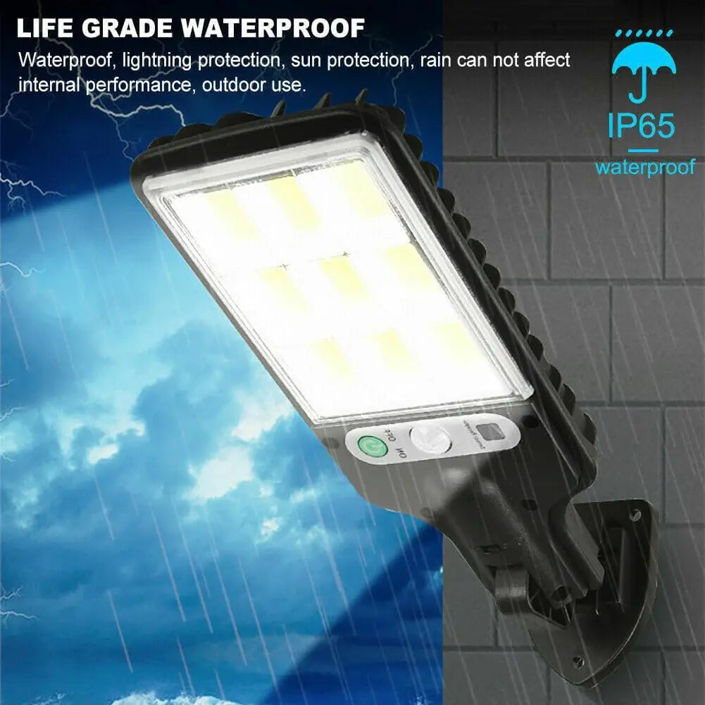 Outdoor Solar Street Lights,Dusk to Dawn Solar Security Flood Lights Motion Sensor with Remote Control for Courtyards, Garden