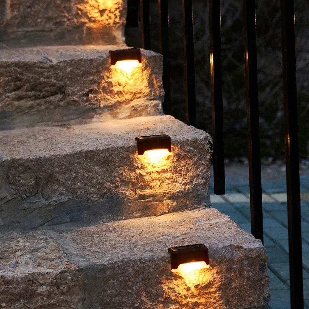 Solar LED Light Outdoor Garden Light Solar Fence Lamp Waterproof Deck Lamp Solar Stair Light Patio Stairs Pathway Garden Decor