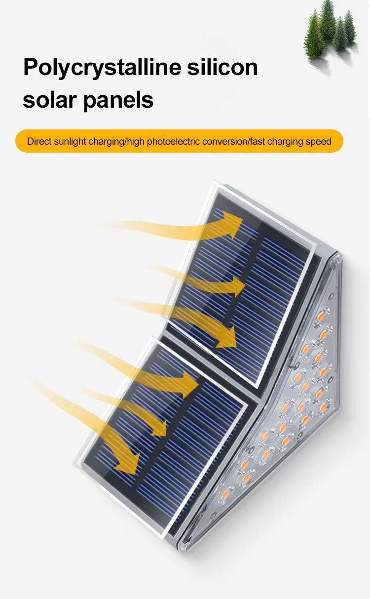 Solar Step Lights for Outside IP67 Waterproof Solar Stair Light Warm White Lighting Patio Garden Courtyard Door Sidewalk Decor