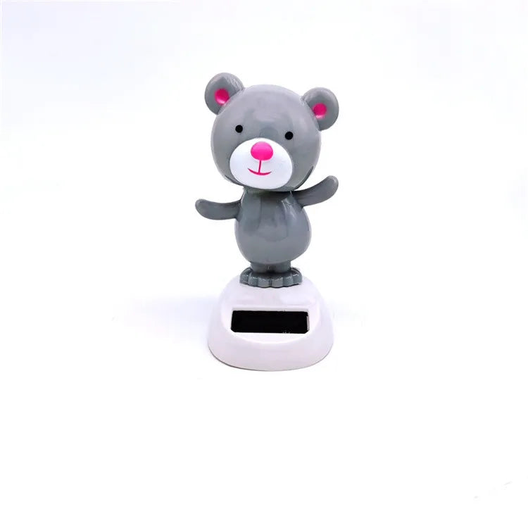 Solar Bear Dancing Toys Shaking Head Toy For Car For Automotive Interior Dolls For Windowsill Desk Holiday Fun Kid Toy Gift