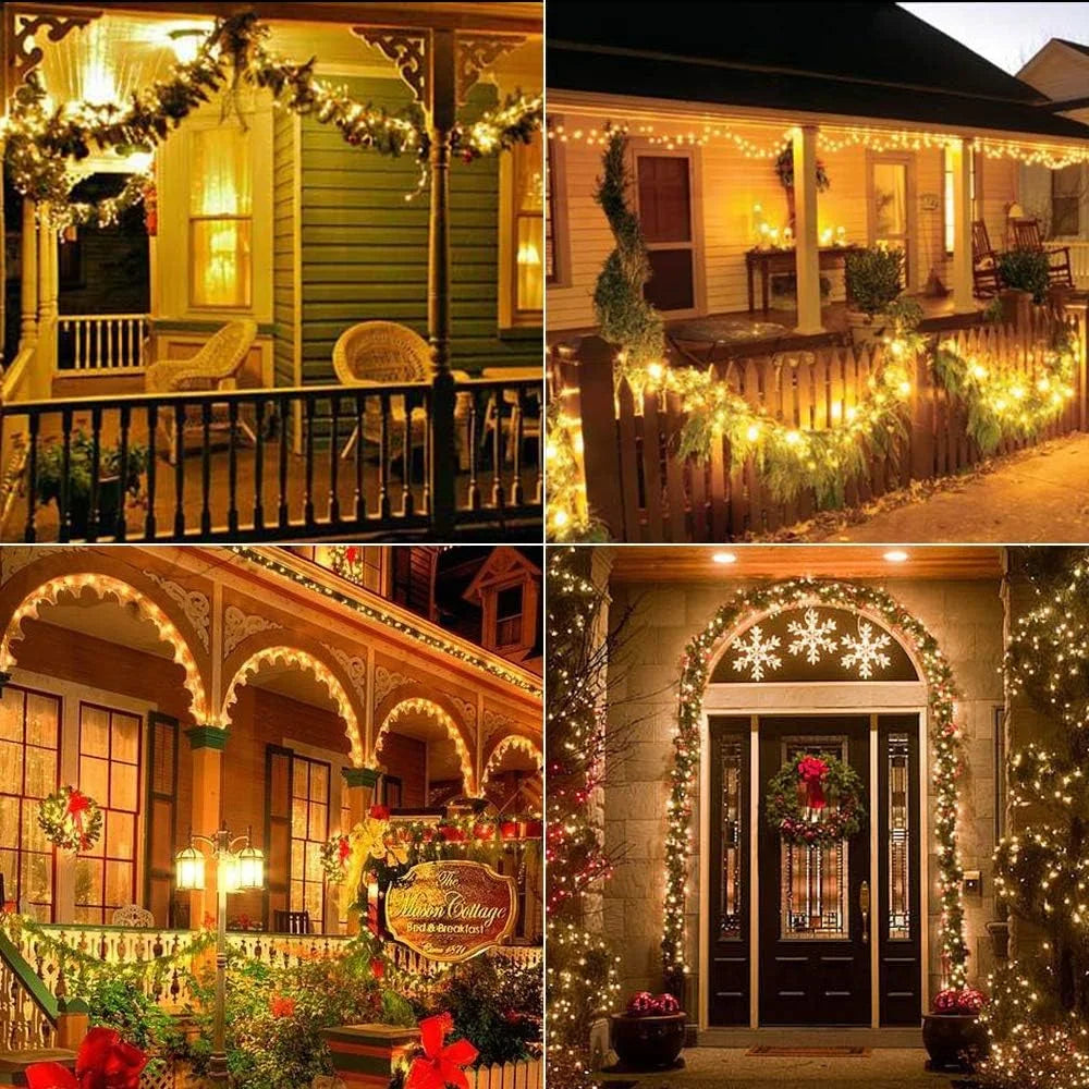 Solar Christmas String Lights Outdoor Waterproof 400LED Fairy Light for Outside Yard Tree Patio Garden Wedding Christmas Decor