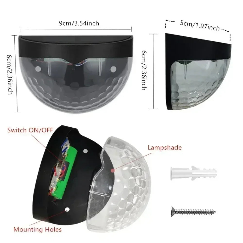 2/4pcs Solar Wall Lamps Outdoor Waterproof Courtyard Garden Decoration Porch Yard Energy-saving Street Lights Christmas Decor
