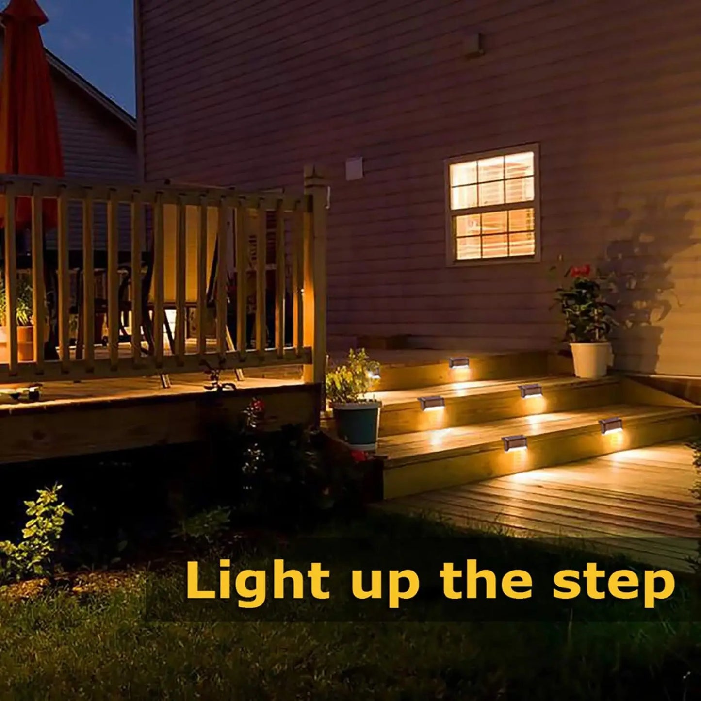 1-10PCS Solar Deck Lights Outdoor Step Lights Waterproof Led Solar Lights for Railing Stairs Step Fence Yard Patio and Pathway