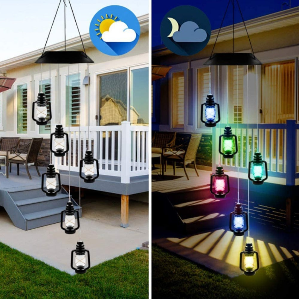 Solar Light Butterfly Windchime Light Rechargeable Christmas All Hallows' Day Party Atmosphere Landscape Balcony Decoration Lamp