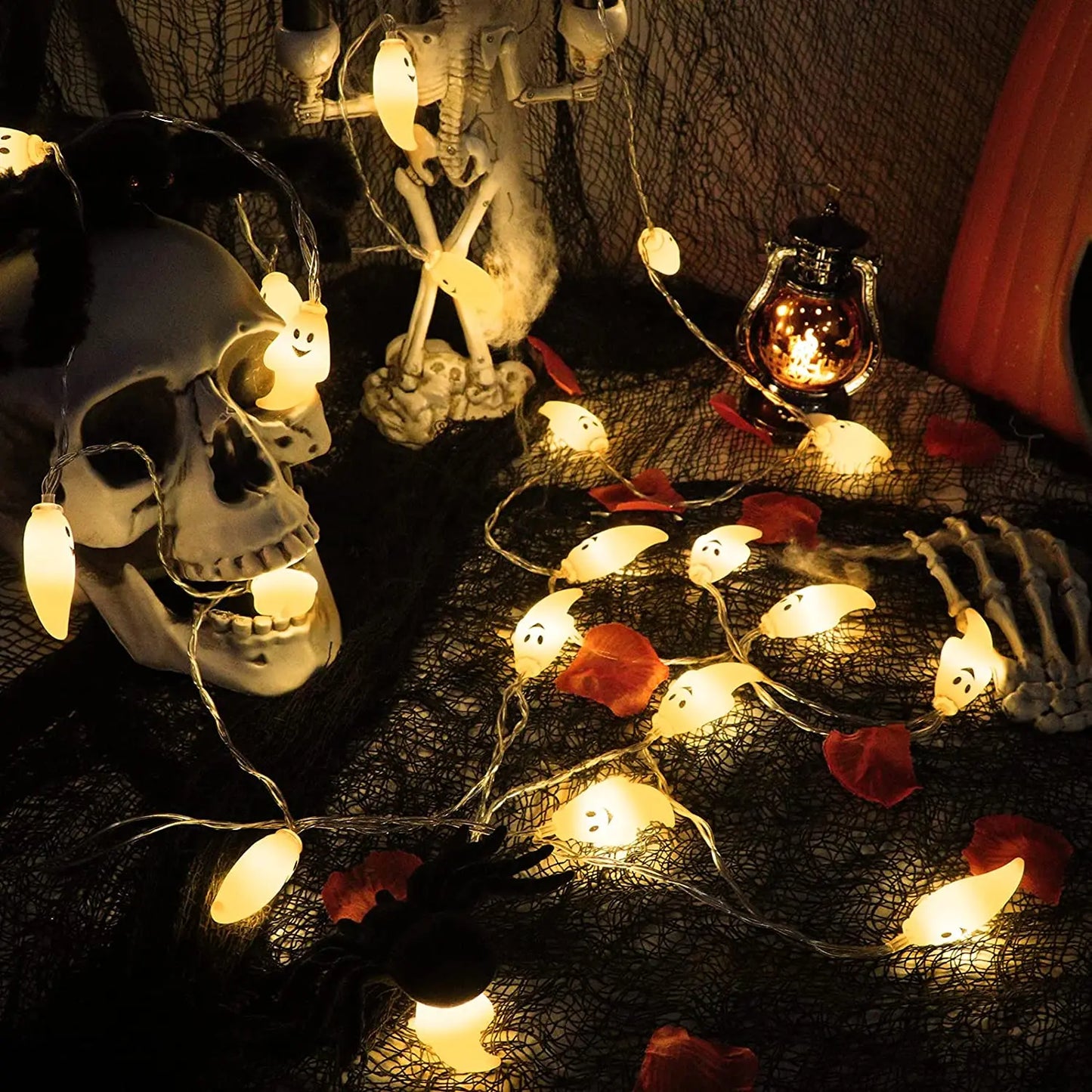 Solar Ghost Light Halloween Christmas Decoration Ghost String Led Lamp Sun Outdoor 100 LED for Waterproof Garland Party Decor