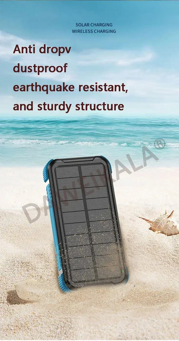Solar Power Bank 99000mAh External Battery LED SOS Flashlight FAST Charging Portable Waterproof Powerbank for Smart Mobile Phone