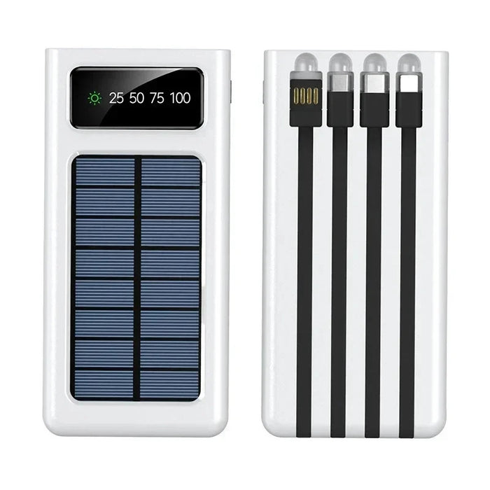200000mAh Solar Power Bank Large Capacity Mobile Charging Outdoor Fast Charging 2 LED Light Suitable For iPhone Xiaomi Huawei
