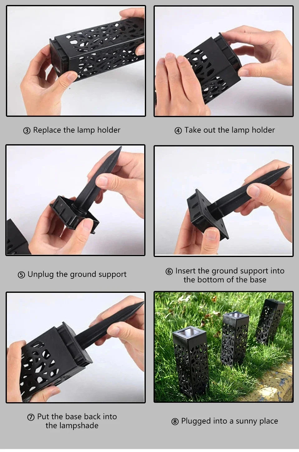 Outdoor Solar LED Solar Lawn Lights Waterproof Garden Decoration Lamp Yard Landscape Patio Pathway Retro Buried Path Light