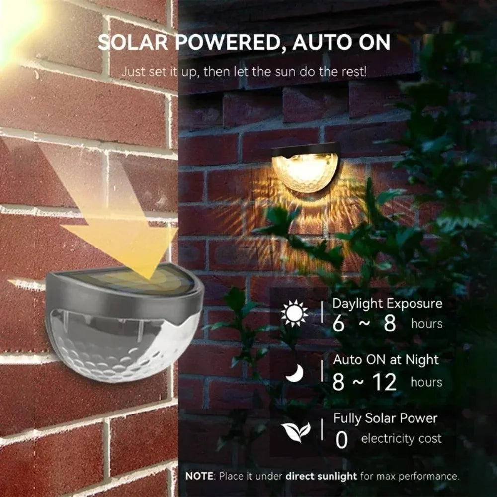 2/4pcs Solar Wall Lamps Outdoor Waterproof Courtyard Garden Decoration Porch Yard Energy-saving Street Lights Christmas Decor