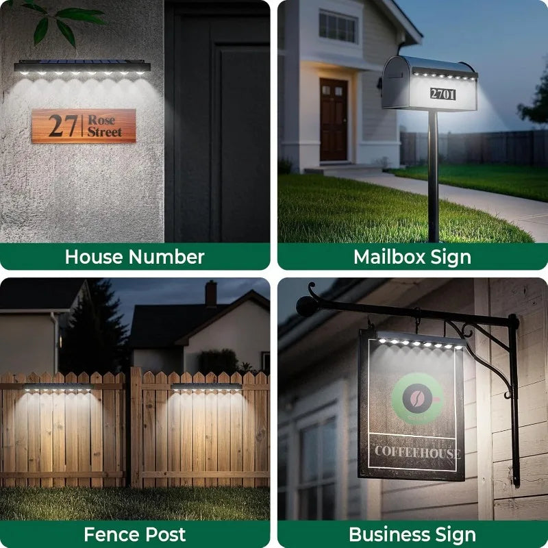 1/2/4Pack Solar Sign Posts Lights Outdoor Waterproof Solar LED Wall Lights for Garden Decor Outdoor Signs Posts House Number