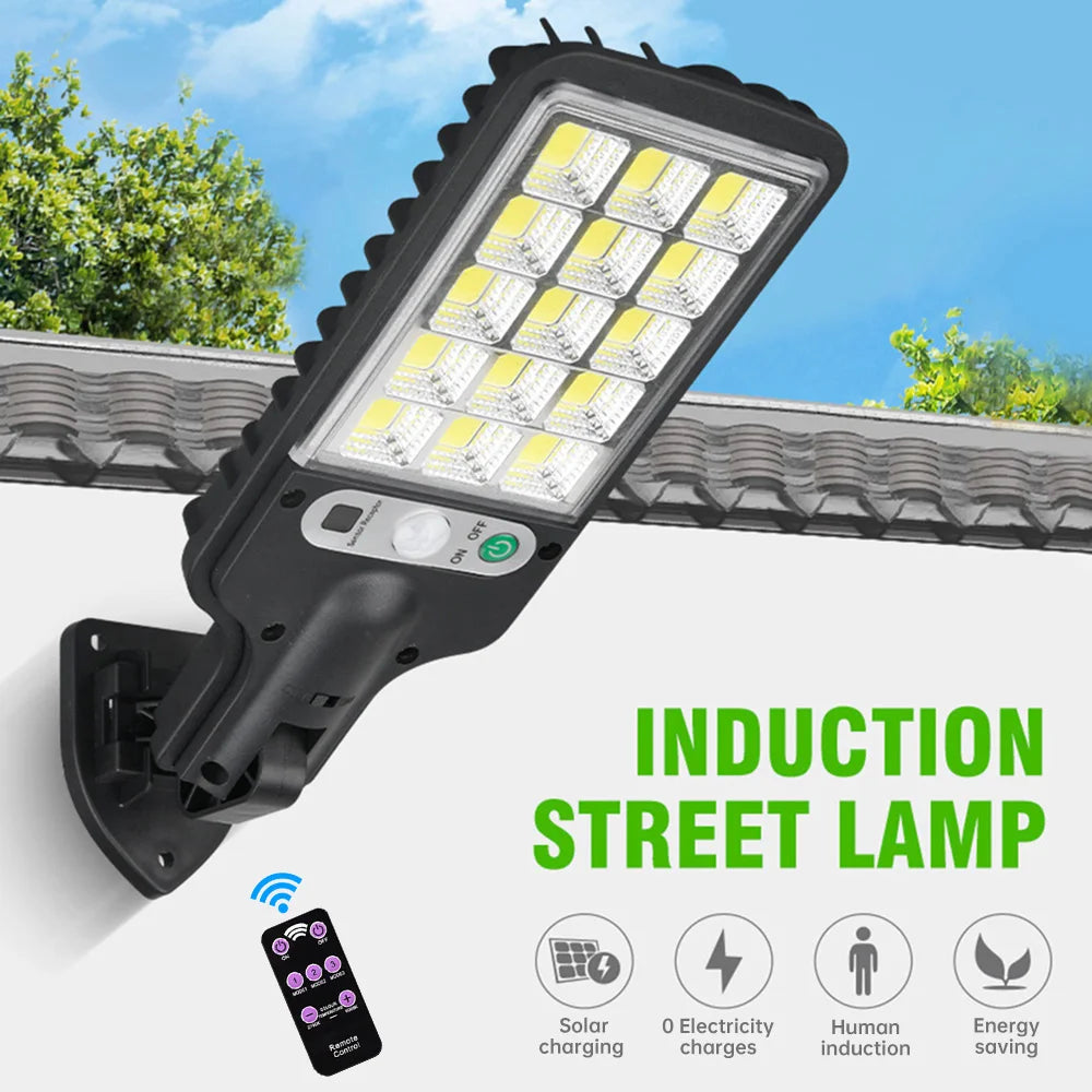 Powerful Solar Street Lights Outdoor Solar Lamp 3 Light Mode Waterproof Motion Sensor Security Lighting for Patio Path Yard