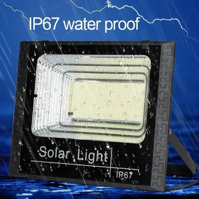 30W/60W/100W200W Solar Flood Lights Remote Control Powered Spotlight Outdoor Waterproof IP67 Villa Street Lamp Adjustable Angle