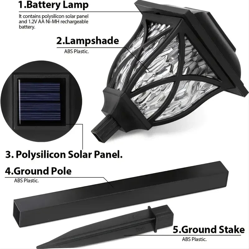 1-10Pack Solar Yard Lights Bright Lawn Lights Outdoor Waterproof Led Solar Pathway Lights Landscape Path Lights