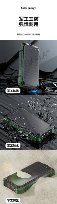 Solar panels Power bank Wireless charging solar phone charger 68000mAh with outdoor lighting Phone Charger 15W Wireless charging