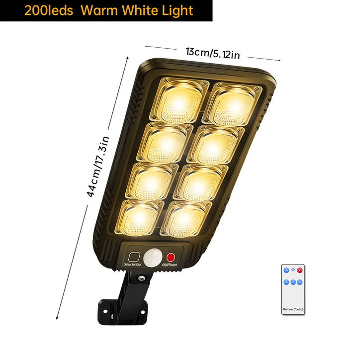 Solar Street Lights Outdoor Waterproof Solar Lamp with Remote Control 3 Working Modes IP65 Waterproof for Garden Wall Yard